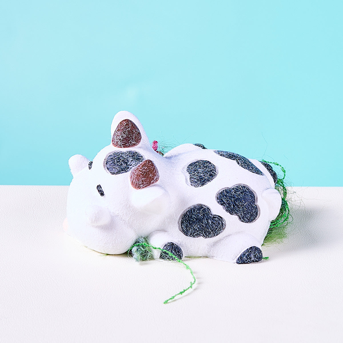 Flocked Cow Squishy Toy