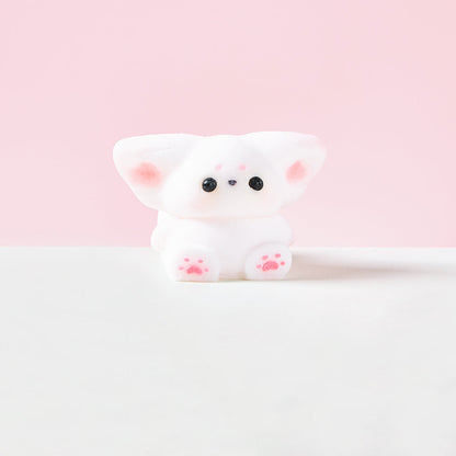 Flocked Cute Fox Squishy Toy