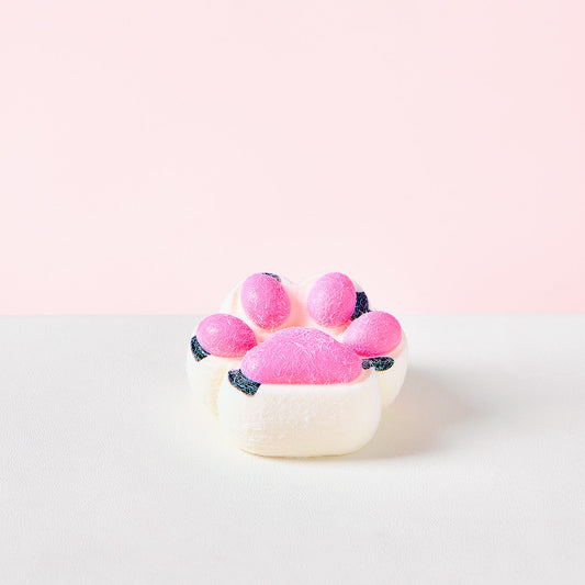 Flocked White-pink Paw Squeeze Toys