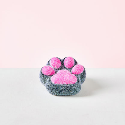 Flocked Black-Fuchsia Paw Squeeze Toys