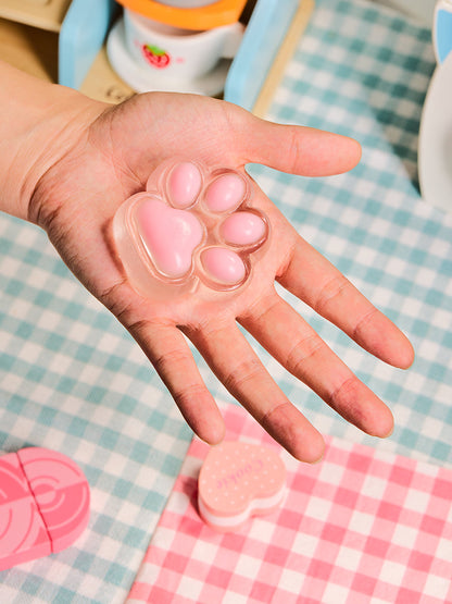 Transparent-pink Paw Squishy Toy