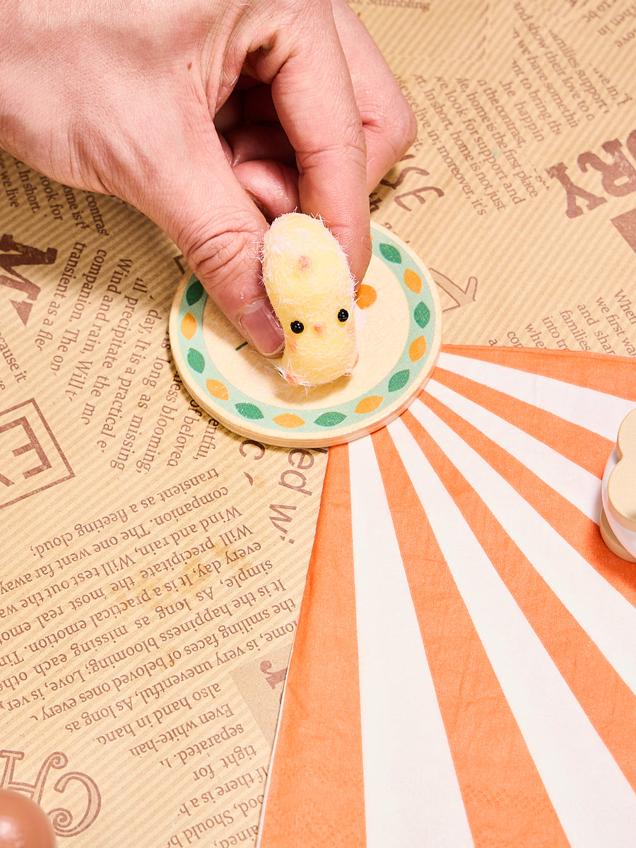 Flocked Mini Cute Chick Squishy Toy