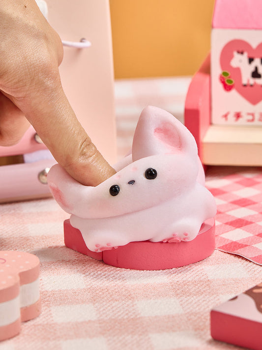 Flocked Cute Fox Squishy Toy