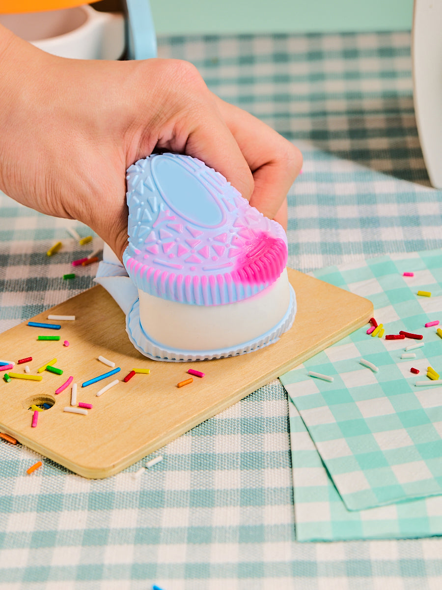 Blue-white Cookie Sandwich Squishy Toy