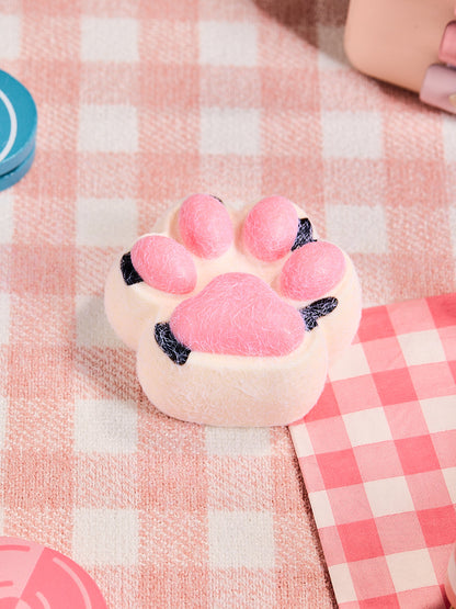Flocked White-pink Paw Squeeze Toys