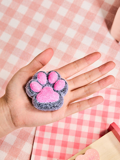 Flocked Black-Fuchsia Paw Squeeze Toys