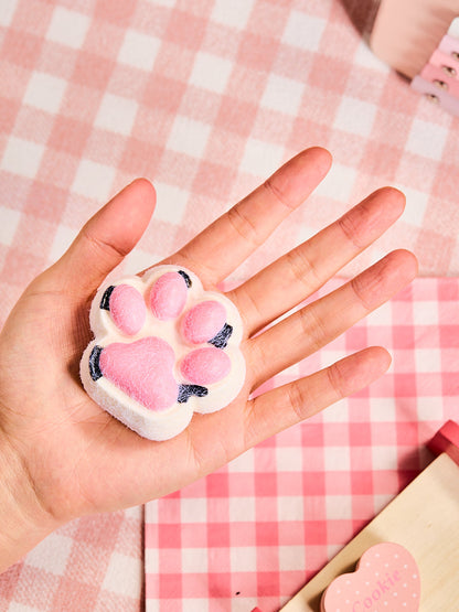 Flocked White-pink Paw Squeeze Toys