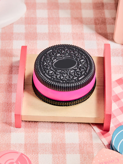 Black-fuchsia Cookie Sandwich Squishy Toy