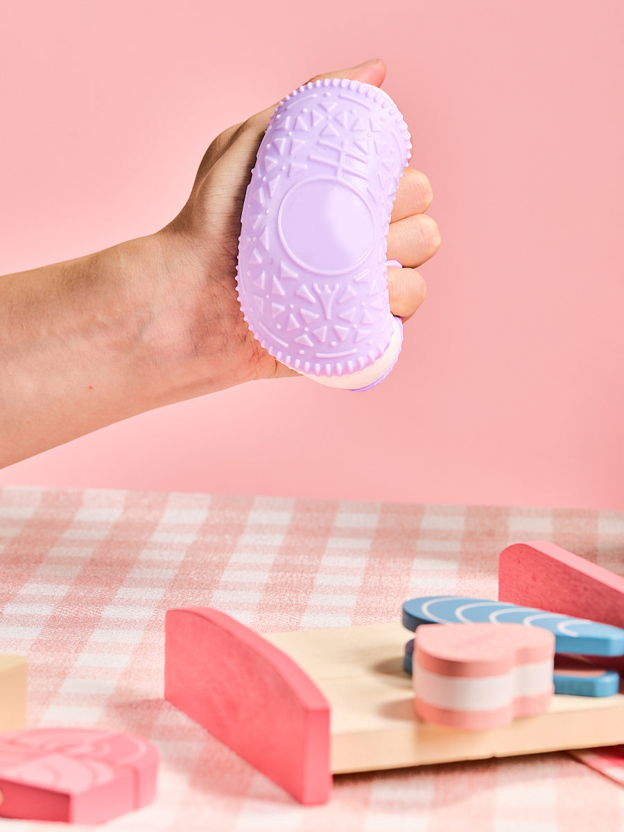 Purple-white Cookie Sandwich Sandwich Squishy Toy
