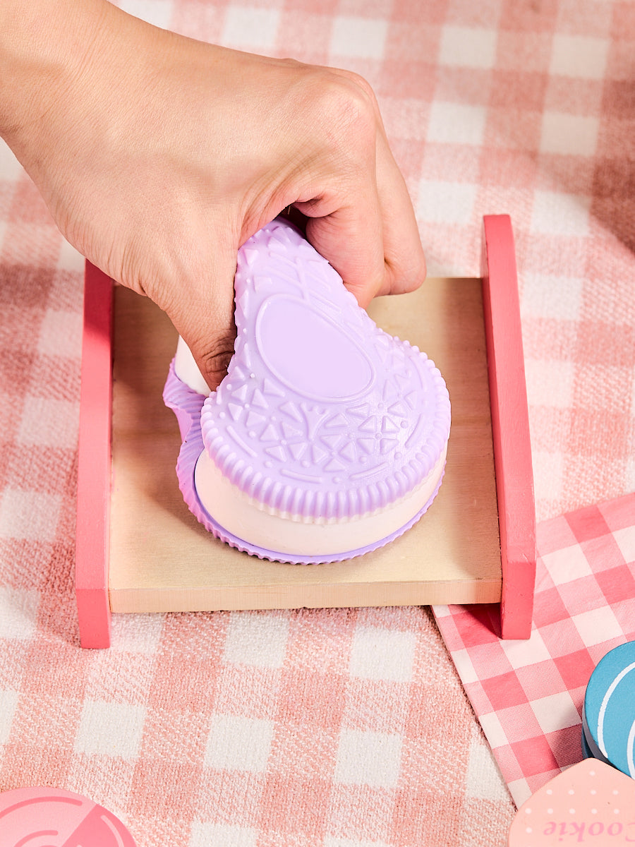 Purple-white Cookie Sandwich Sandwich Squishy Toy