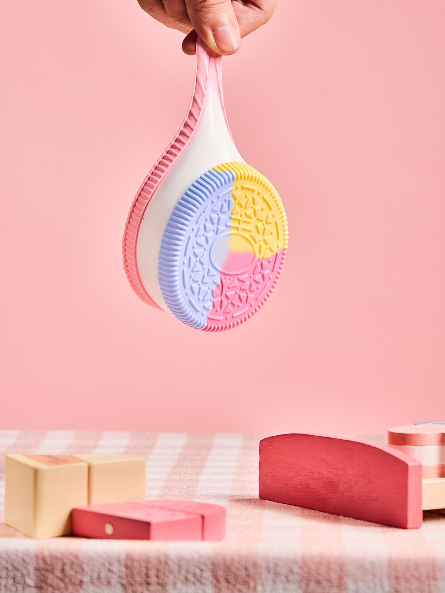 Pink-blue-yellow Cookie Sandwich Squishy Toy