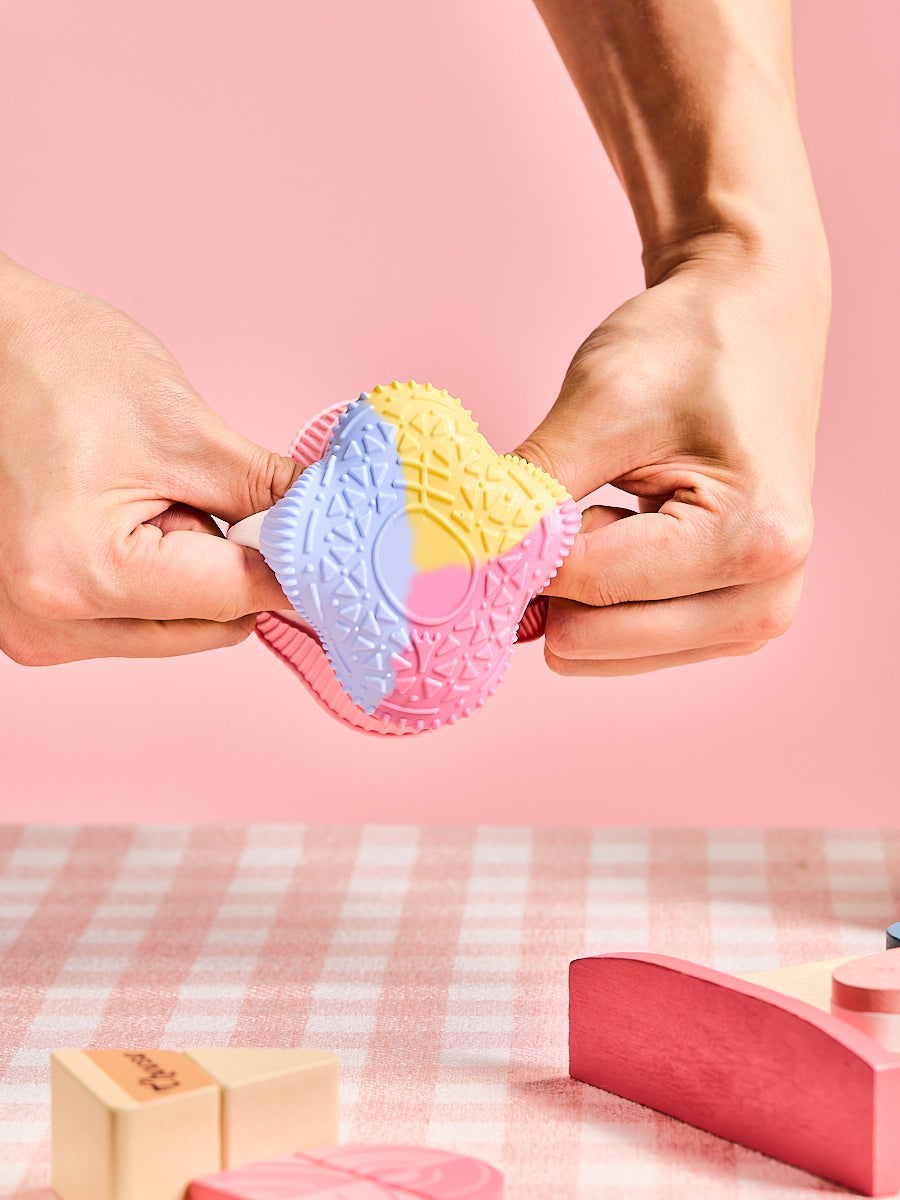 Pink-blue-yellow Cookie Sandwich Squishy Toy