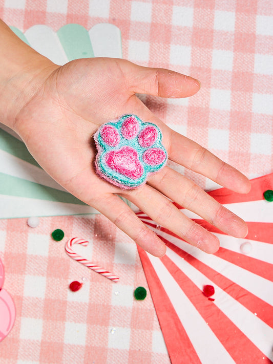 Flocked Christmas Kitten Paw Squishy Toy