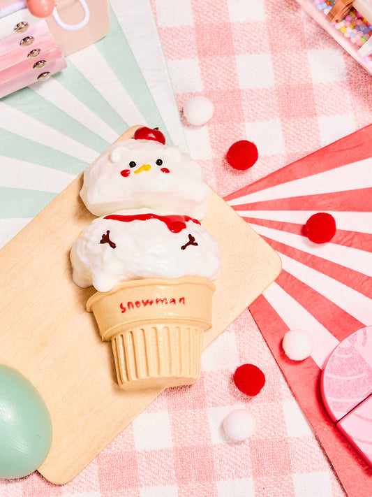 Snowman Ice Cream Squishy Toy