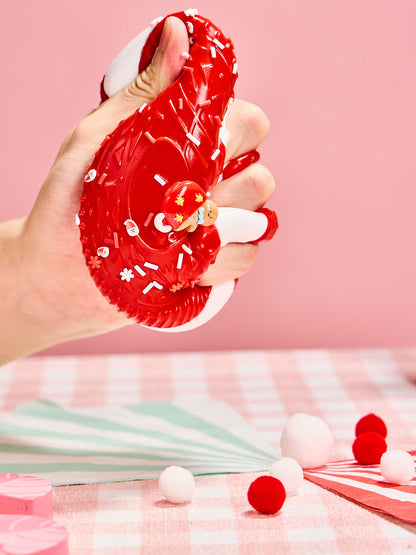 Red Xmas Cookie Sandwich Squishy Toy