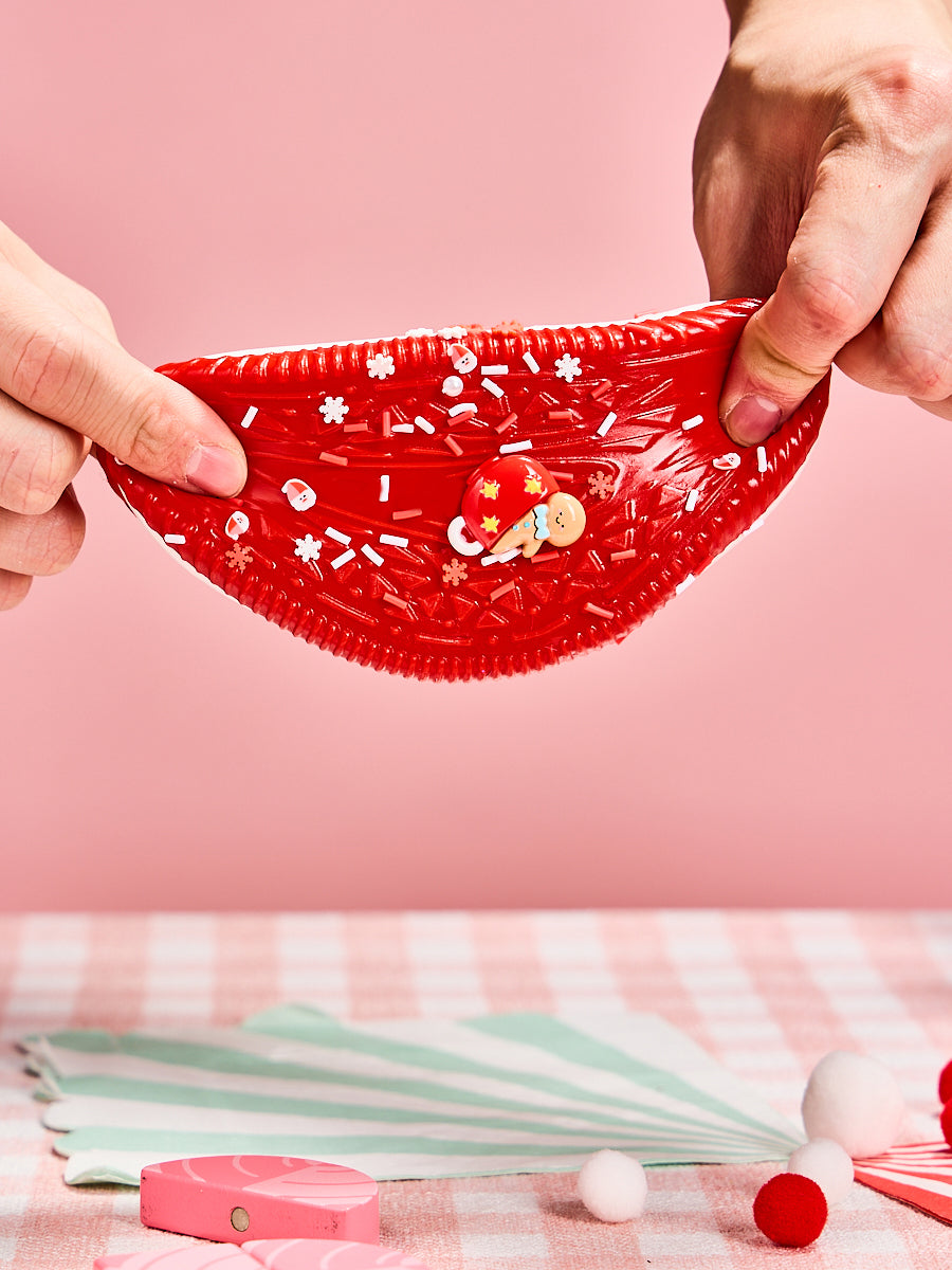 Red Xmas Cookie Sandwich Squishy Toy