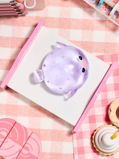Transparent-purple Pufferfish Squishy Toy