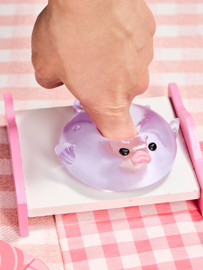 Transparent-purple Pufferfish Squishy Toy