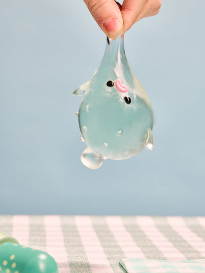 Transparent-green Pufferfish Squishy Toy
