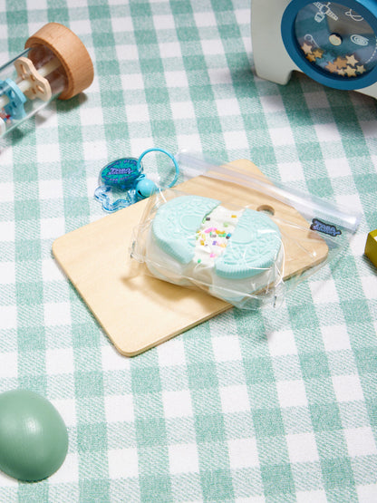 White-blue Stretchy Cookie Sandwich Squishy Toy