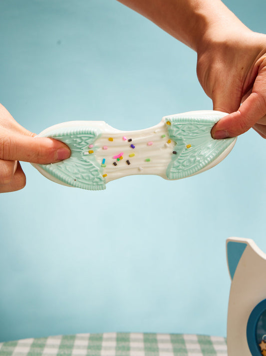 White-blue Stretchy Cookie Sandwich Squishy Toy