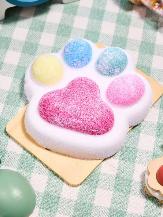 Flocked Big Colorful Paw Squishy Toy
