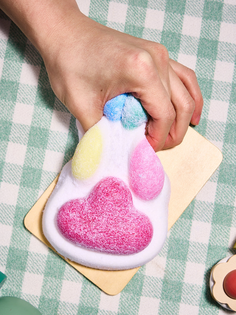 Flocked Big Colorful Paw Squishy Toy