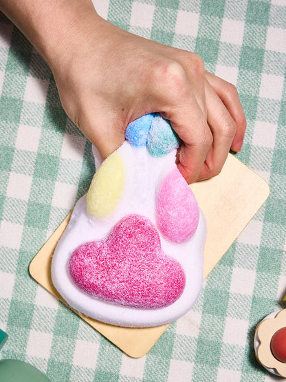 Flocked Big Colorful Paw Squishy Toy