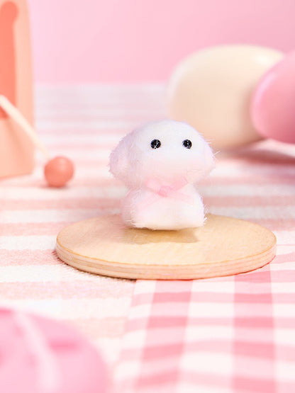 Flocked Mini White Dog Squishy Toy