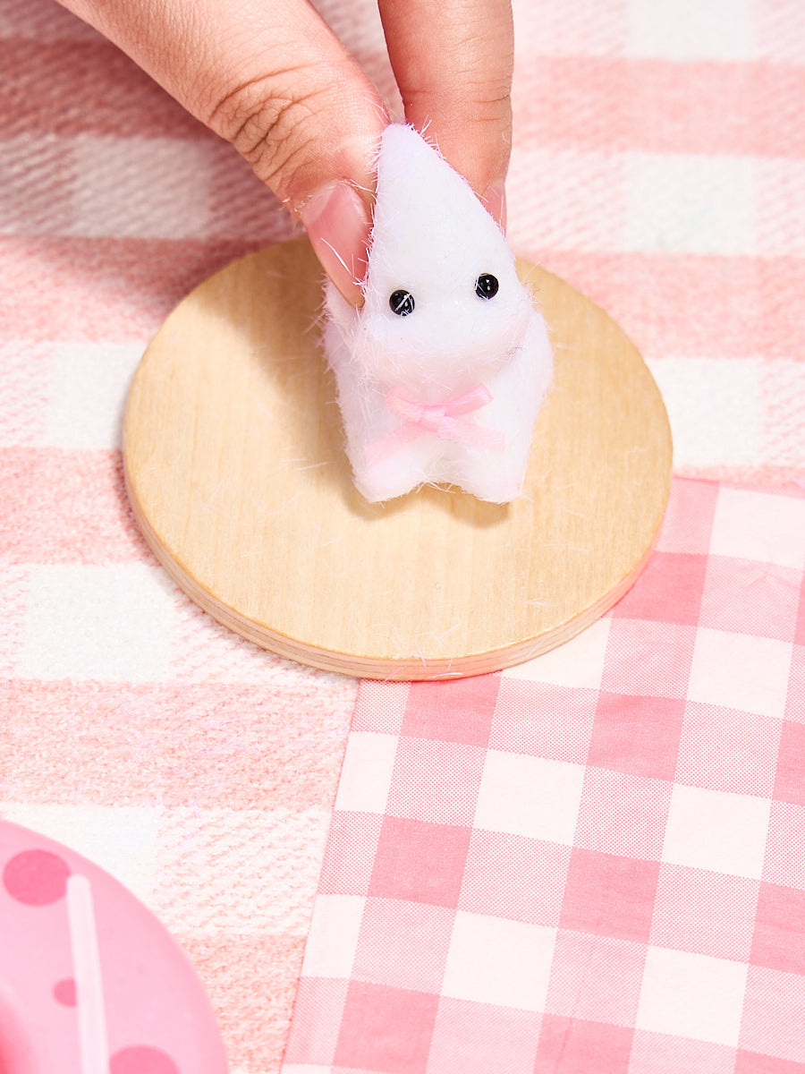 Flocked Mini White Dog Squishy Toy