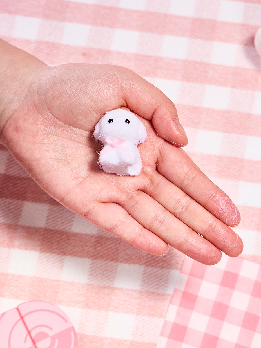 Flocked Mini White Dog Squishy Toy