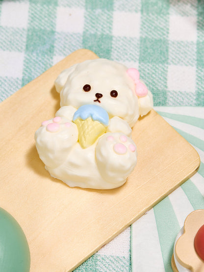 White Icecream Dog Squishy Toy