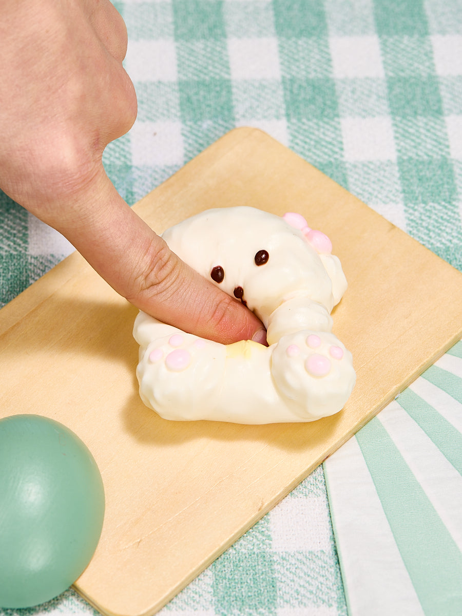 White Icecream Dog Squishy Toy