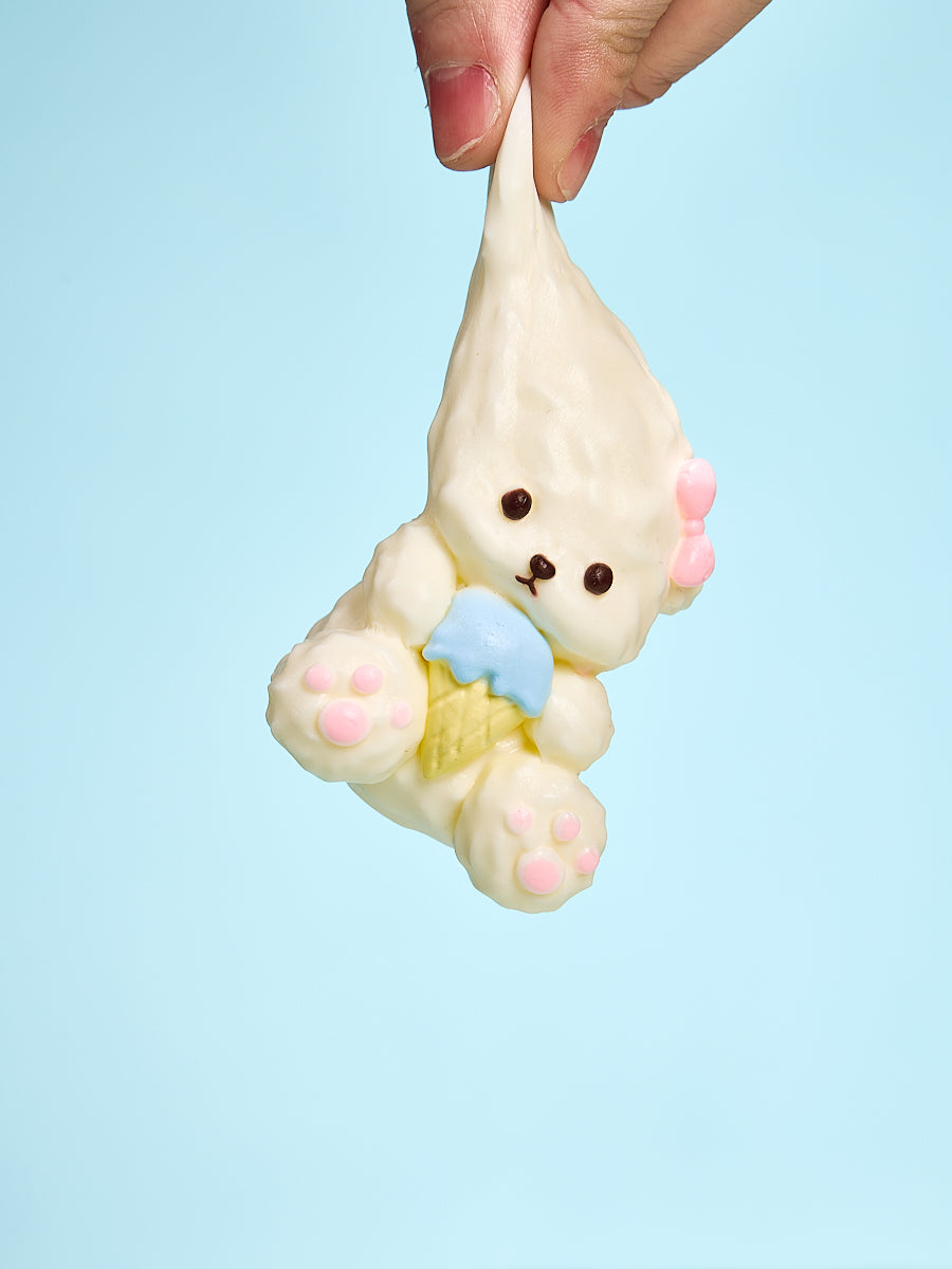 White Icecream Dog Squishy Toy