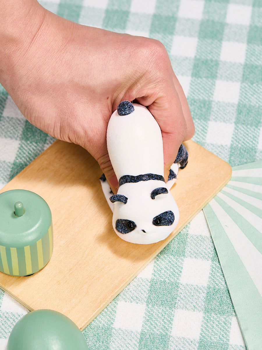 Flocked Panda Squishy Toy