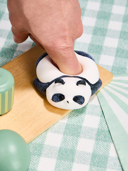 Flocked Panda Squishy Toy
