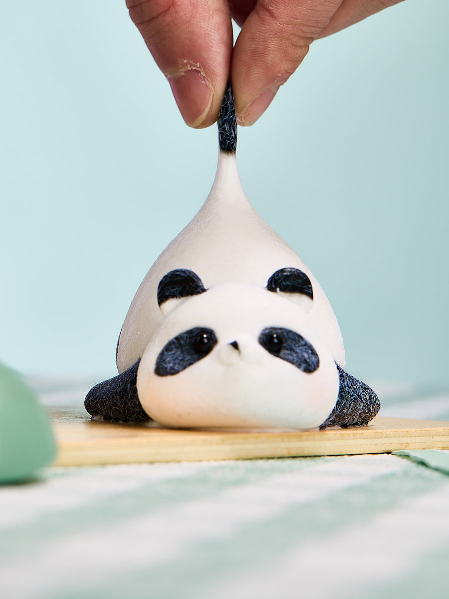 Flocked Panda Squishy Toy