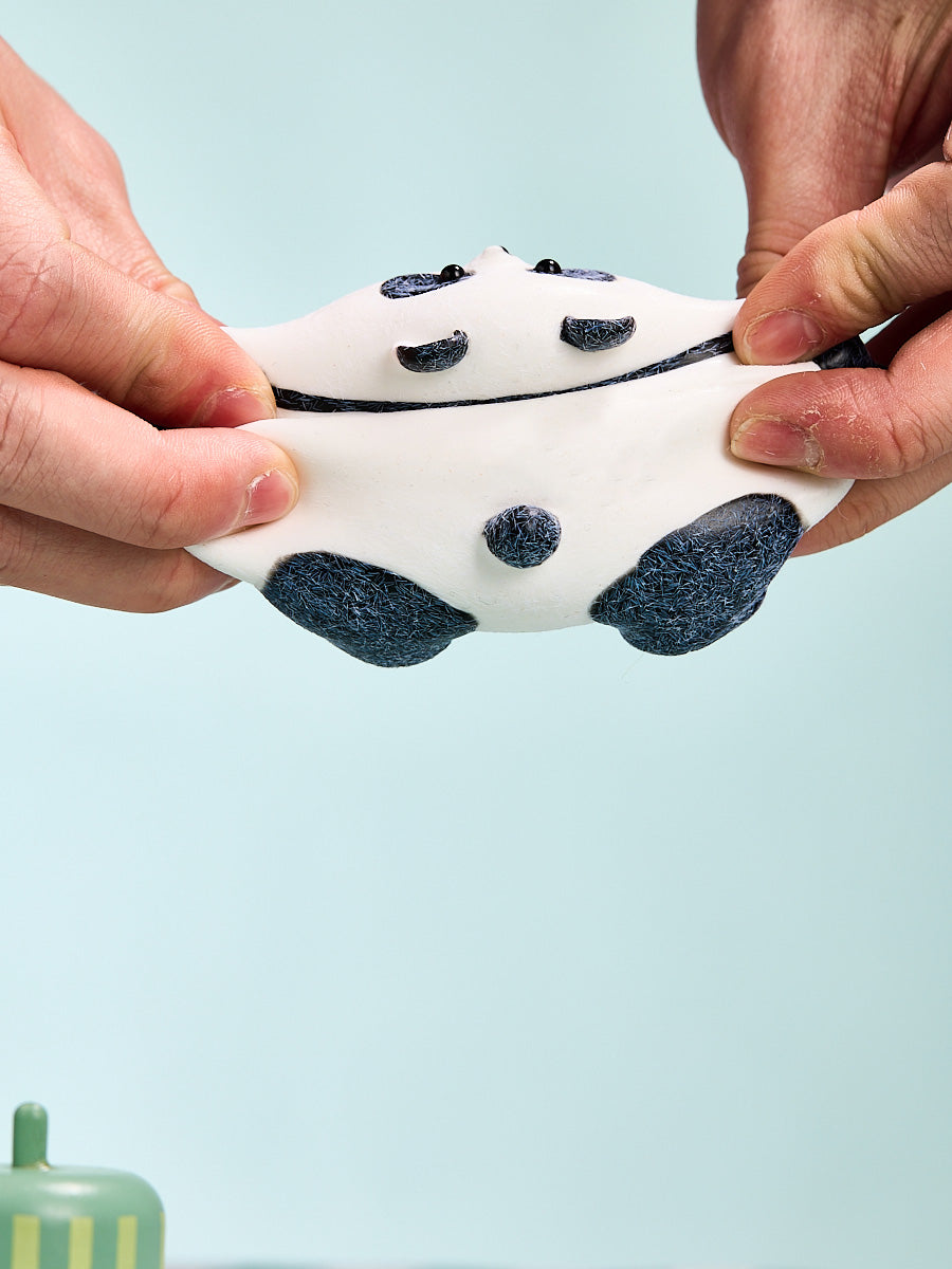 Flocked Panda Squishy Toy