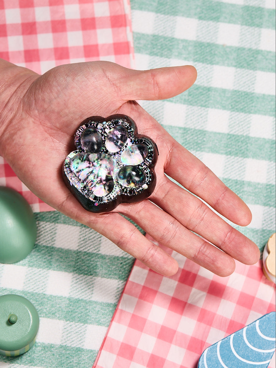 Transparent-black-silver Paw Squishy Toy
