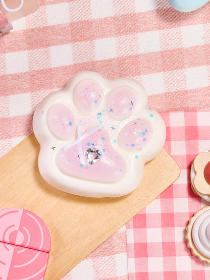 Big Bling White-pink Paw Squishy Toy