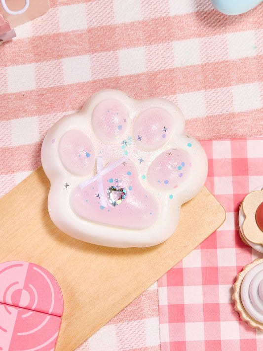 Big Bling White-pink Paw Squishy Toy