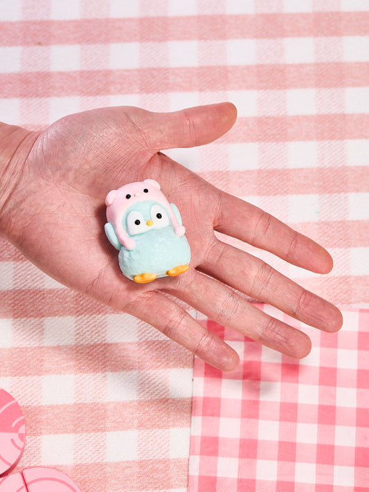 Cute Penguin with Pig Hat Squishy Toy