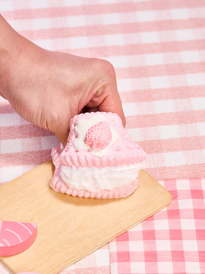 Pink Strawberry Sandwich Cookie Squishy Toy
