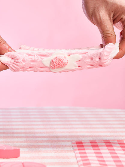 Pink Strawberry Sandwich Cookie Squishy Toy