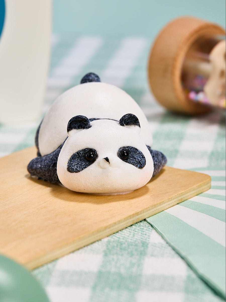 Flocked Panda Squishy Toy