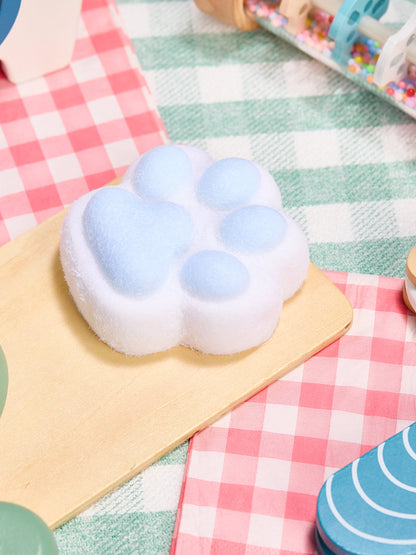 Flocked White-blue Paw Squishy Toy