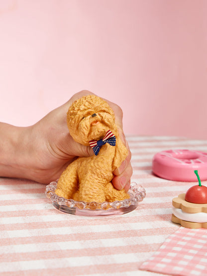 Flocked Poodle Dog Squishy Toy