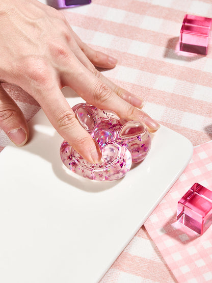 Foil Flakes Fuchsia Paw Squishy Toy