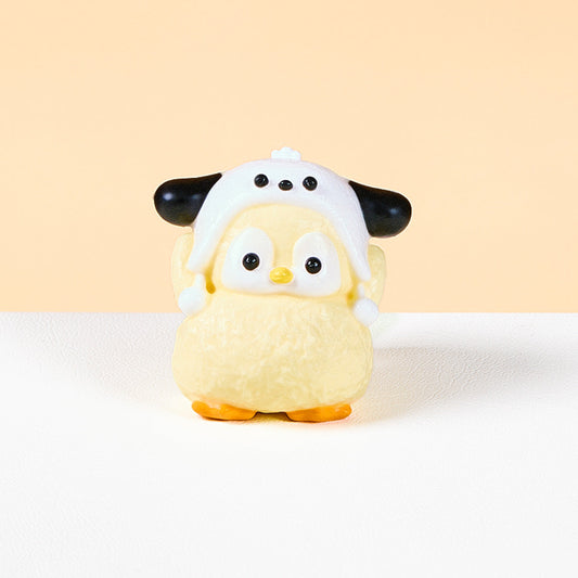 Cute Penguin with Dog Hat Squishy Toy