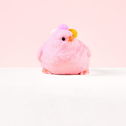 Floced Pink Chick Squishy Toy